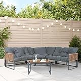 casa.pro Gartenmöbel Set Karg Balkonmöbel Lounge Set 4-teilig Sitzgruppe 3...