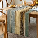 Hanrunsi Tischläufer Modern Wohnzimmer Frühling Platzsets Grün Blau Grau...