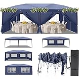LEADZM Pavillon 3x6m Pop-up Wasserdicht Faltpavillon,Winterfest,Höhenverstellbar,UV...