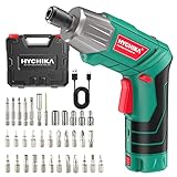 HYCHIKA Akkuschrauber, 6N·m Drehmoment 2000mAh 3,6V Akku mit 35 Zubehörteilen,...