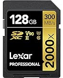 Lexar Professional 2000x SD Karte 128GB, SDXC UHS-II Speicherkarte ohne...