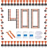 400 Stück Revolutionäres Fliesen Nivelliersystem, Mit 100 Nivelierset Keile,100 Pcs...
