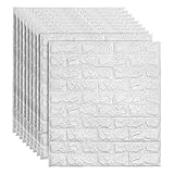 AllRight 10 Stück 3D Wandpaneele Selbstklebend Steinoptik 77 x 70 cm Ziegel...
