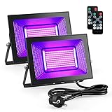 LIBOZMKO 2er 35W LED Schwarzlicht Strahler, UV Fluter mit Fernbedienung, IP66 Wasserdichte...