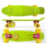 MAXOfit Mini Skateboard Retro Cruiser 55 cm (22 Zoll) in tollen Farben für...