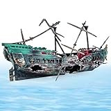 LEKEFETO Aquarium Schiffswrack Dekorationen, Aquarium Dekoration Piratenschiff...
