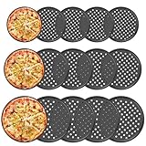 AULSAM 15 Stück Pizzablech,Pizzablech Rund,Pizza Blech aus Kohlenstoffstahl,Antihaft...
