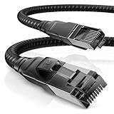 CSL - CAT 8.1 Netzwerkkabel 40 Gbits - 1m - Baumwollmantel - Black Series - LAN Kabel...