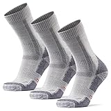 DANISH ENDURANCE Merinowolle Wander- und Trekkingsocken 3 Paare (Grau, EU 43-47)