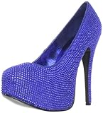 Pleaser Damen Teeze-06R/RYBLSA-RS Plateau-Pumpe, Blau (Royal Blue Satin Rs), 38...