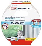 tesa Powerbond Montageband Transparent - doppelseitiges Klebeband -...