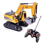 Highttoy Ferngesteuerter Bagger, 6 Kanal RC Bagger für Kinder Bagger Traktor Spielzeug ab...