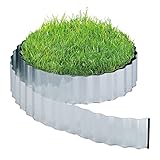 Relaxdays Rasenkante, 12m, Beetbegrenzung aus Metall, verzinkt, flexibel, Umrandung für...