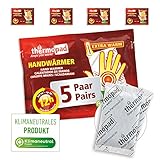 THERMOPAD Handwärmer – DAS ORIGINAL: 5 Paar Wärmepads für 12 Stunden Wärme I sofort...