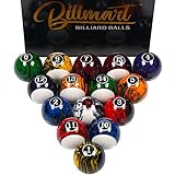 Billmart Billardkugeln Set 16 Billardkugeln (Black Marble Premium)