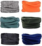 6 Stück Nahtlose Bandanas Multifunktionstuch Schal - Elastiche Multifunktion Stirnband...