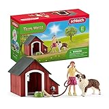 SCHLEICH Farm World | Hundehütte 42376 | Set inkl. Hütte, Mädchen Figur & Zubehör |...