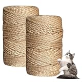 Sisalseil für Kratzbaum,2 Stück 6MM X 60M Natur Sisal Seil,Sisal Kratzbaum...
