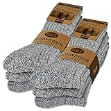 6 Paar Norweger Socken mit Wolle Damen & Herren Wintersocken Schwarz Grau Anthrazit 10500...