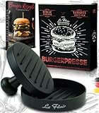 Le Flair® Alu Burgerpresse aus hochwertigem Aluminium - Hamburgerpresse mit...