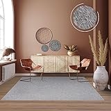 TT Home Waschbarer Wohnzimmer Teppich Esszimmer Kurzflor Unifarben Melierte Optik Modern,...