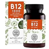 NATURE LOVE® Vitamin B12 Vegan - 180 Tabletten. Beide aktive Formen Adenosyl- &...