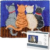 EsLuker.ly Katze Knüpfteppich für Kinder und Erwachsene zum Selber Knüpfen,...