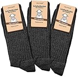 normani 3 Paar warme Schafwollsocken 100% Schafwolle für Damen und Herren - Wintersocken...