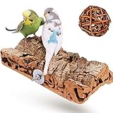 Vogelgaleria Premium Korksitzbrett für Vögel wie Wellensittich Nymphensittich & GRATIS...