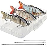 Realure 3 Stück Mehrgelenkige Hecht Köder mit 15cm 23cm 30cm Drahtspuren Hecht...