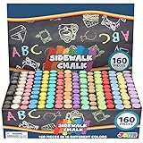 JOYIN 160 Stück Straßenmalkreide für Kinder Abwaschbare straßenmalkreide Set...