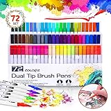 Dual Brush Pen Set, 72 Farben Doppelfasermaler, Unipampa Filzstifte Doppelseitig,...