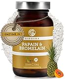 QIDOSHA Papain Bromelain Kapseln I 90 Stk I Papain Enzym Papaya-Kapseln I Papaya...