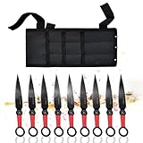 Swords and more Edelstahl-Kunai, 9er-Set mit Scheide, rutschfester Griff,...
