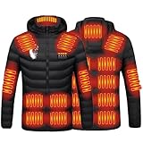 Beheizbare Jacke Herren Damen, Daunenjacke mit 21 Beheizte Zonen, 4 Schalter Beheizte...