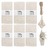 6 Stück Stoffservietten, Wiederverwendbare Stoffservietten, 100% Natur Leinen...