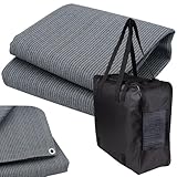Vorzeltteppich + Heringe + Tasche - 200x200 GRAU-BLAU - Zeltteppich Zeltunterlage Outdoor...