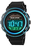 findtime Herren Solaruhr Digital Quarzwerk Silikon Armband 5ATM Wasserdicht LED...