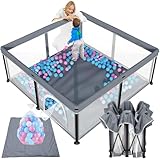 Laufstall Baby mit Matratze,127 * 127 Laufgitter baby Faltbar,Indoor&Outdoor Baby...