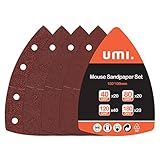 Amazon Brand - Umi Schleifblätter 100-teilig, 11 Loch Klett Schleifpapier Set für...