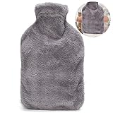 Wärmflasche 2L mit Känguru-Tasche, ONKING Premium Weich Wärmflasche mit Bezug...