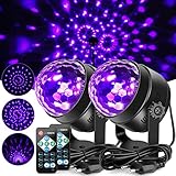 Litake UV Schwarzlicht Discokugel, LED Bühnenbeleuchtung 6W 7 Beleuchtung Modi...