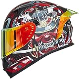 ILM Motorradhelm Integralhelm Herren Damen-Motorcycle Helmet mit 2 Visieren...