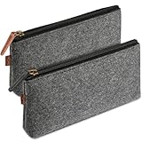 2 Stück Kosmetiktasche Filz, Filzmäppchen, Multifunktions Federmäppchen, Briefpapier...