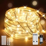 JVURICE lichtschlauch 10M 200 LED Lichterkette Außen Lichtschnur Outdoor IP67 Wasserfest...