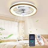 Deckenventilator mit Beleuchtung und Fernbedienung, Φ48cm Leise Moderne LED Dimmbar...