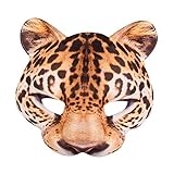 Boland 56731 - Halbmaske Leopard, realistischer Druck, Maske mit Gummizug für...