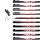 edding 140 S Permanenter Folienschreiber - schwarz - 10 Stifte - Rundspitze 0,3 mm - Stift...