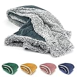 heimtexland ® Super Flauschige Sherpa Fell Kuscheldecke Samt Flanell Wohndecke Dick Warm...