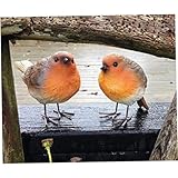 Wedhapy Vogel Deko Figur Kunstharz Vogelfiguren Simulation Rotkehlchen Statue...